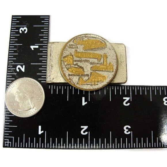 Vintage St. Ignace Michigan Money Clip Men Wallet ID Credit Card Holder - Picture 4 of 6